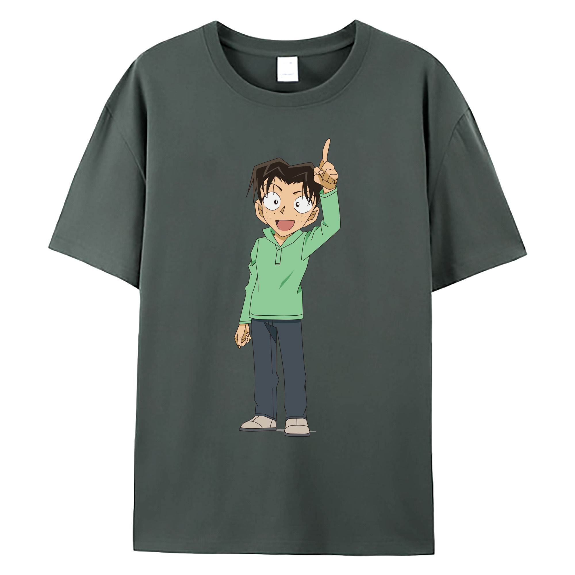 （画像用） 名探偵コナン 円谷 光彦 つぶらや みつひこ Detective Conan Mitch Tennyson 綿100％ メンズ半袖Tシャツ｜肌触りやわらか＆通気性